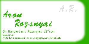 aron rozsnyai business card